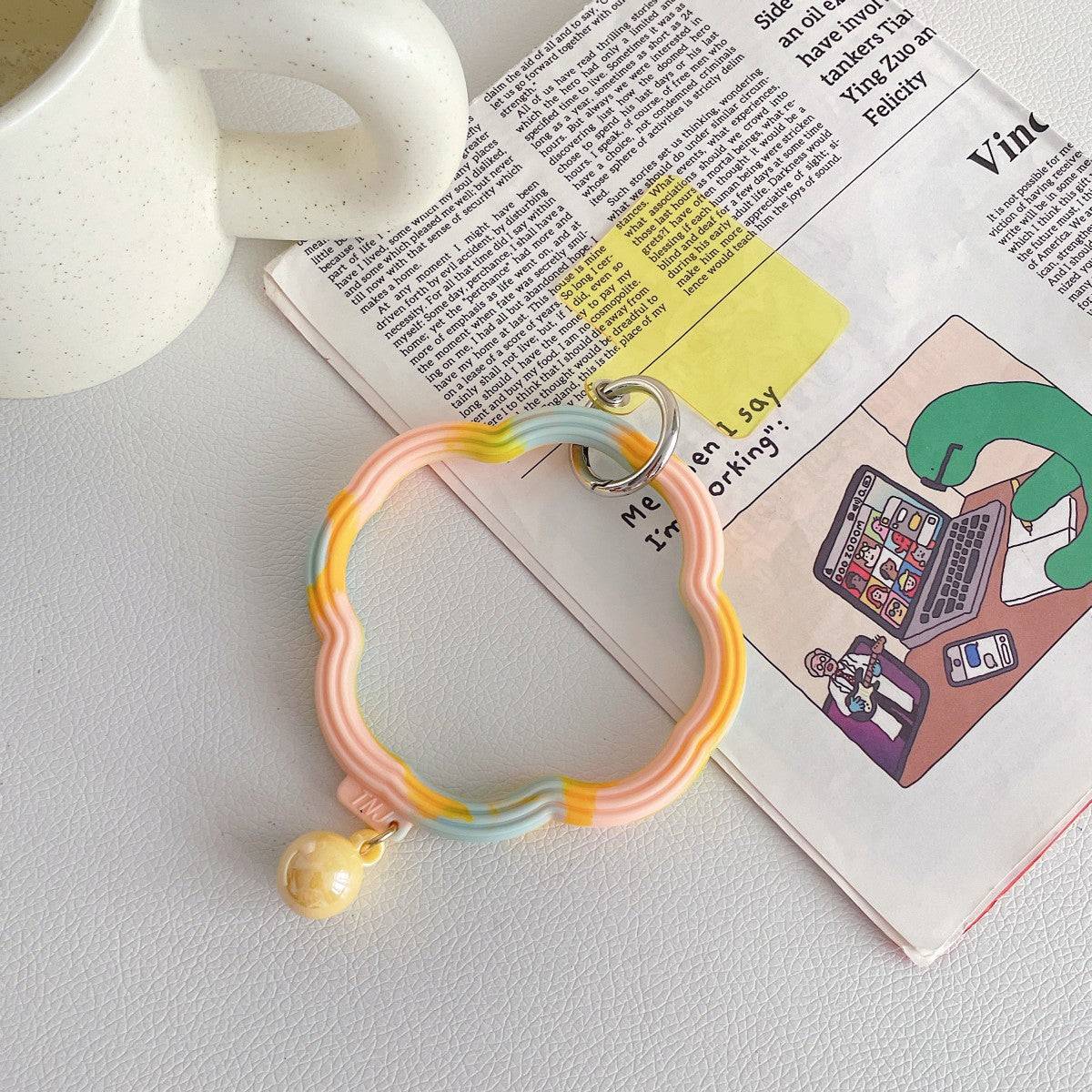 Colorful Wavy Hoop Universal Silicone Phone Wrist Lanyard - Hugmie