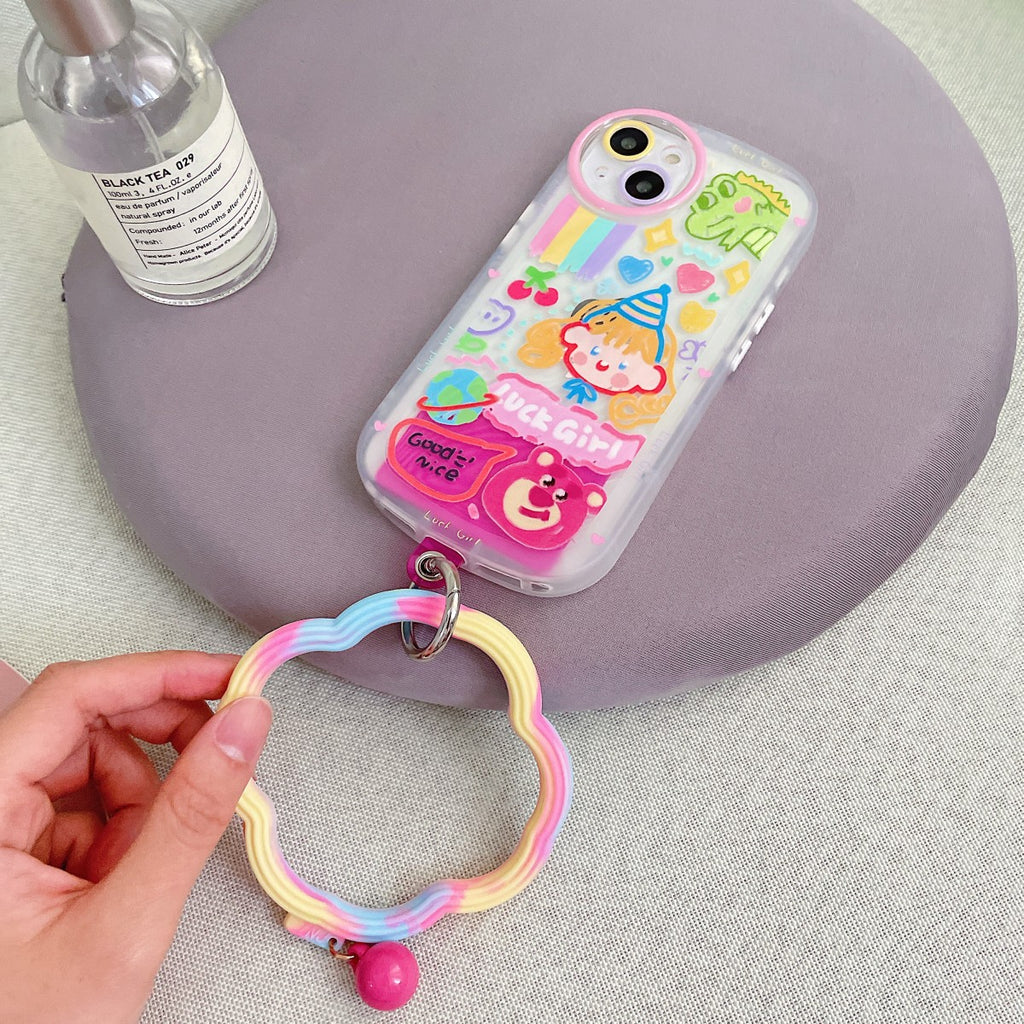 Colorful Wavy Hoop Universal Silicone Phone Wrist Lanyard - Hugmie