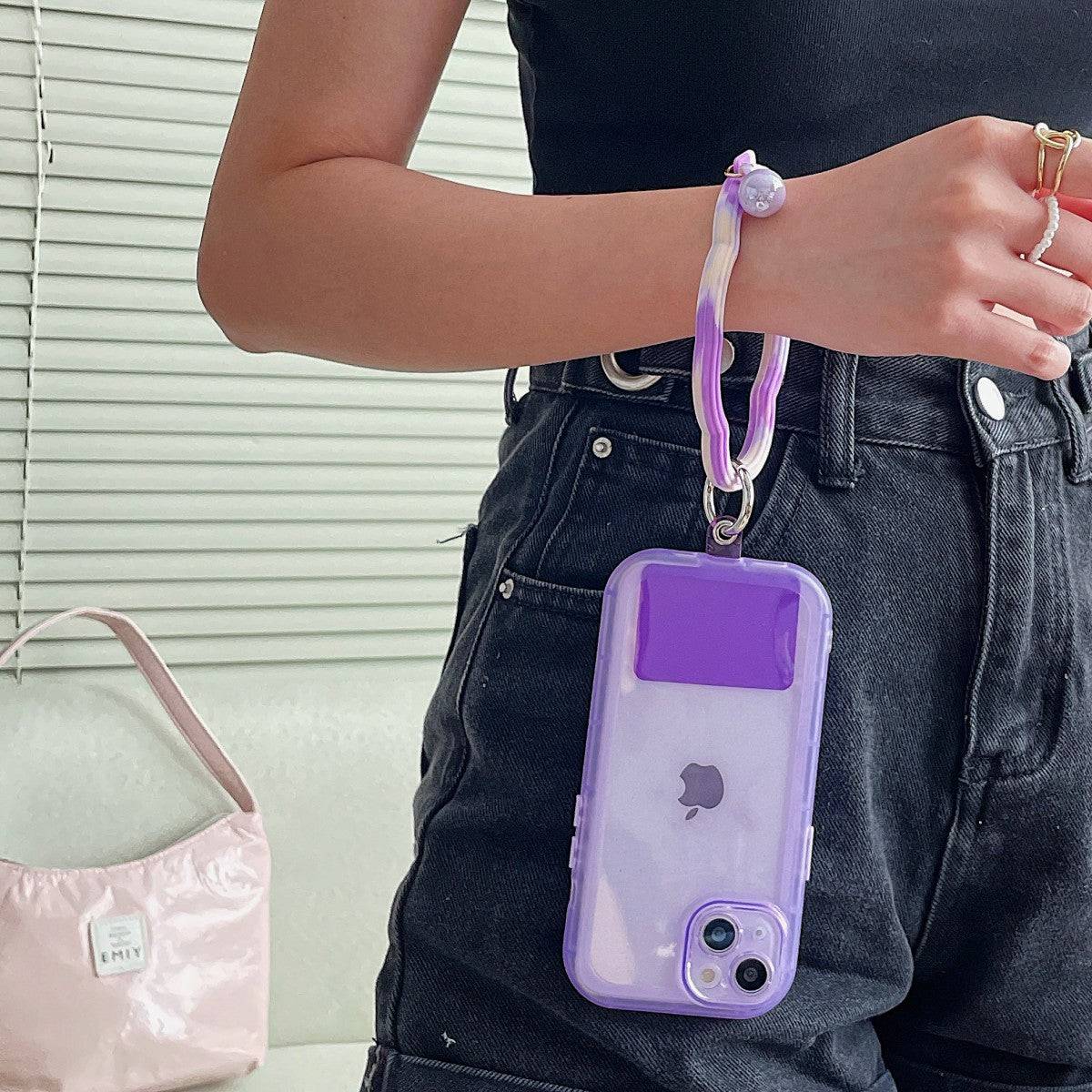 Colorful Wavy Hoop Universal Silicone Phone Wrist Lanyard - Hugmie