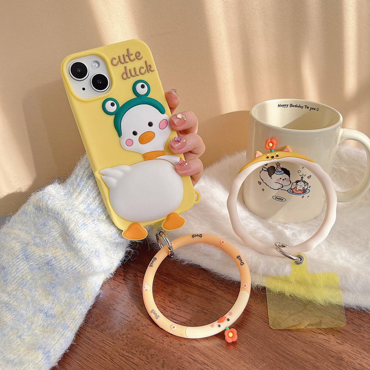 Cartoon Hoop Universal Silicone Phone Wrist Lanyard - Hugmie