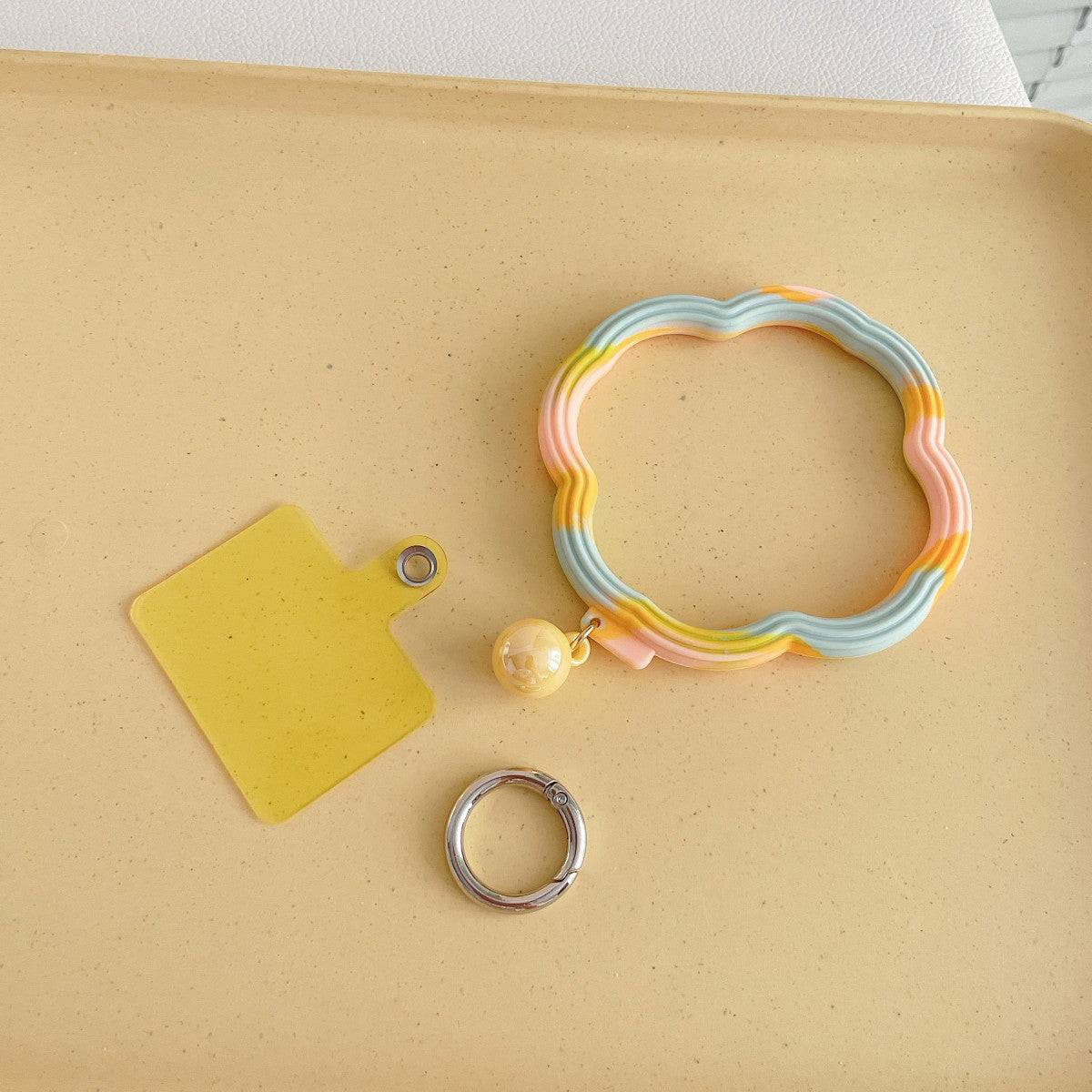 Colorful Wavy Hoop Universal Silicone Phone Wrist Lanyard - Hugmie