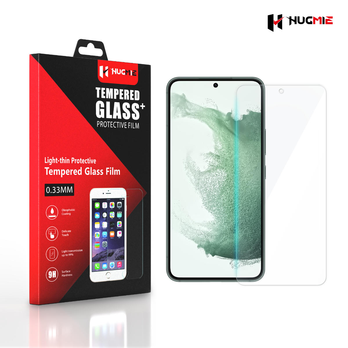 2x Hugmie Samsung Galaxy S22 Glass Screen Protector