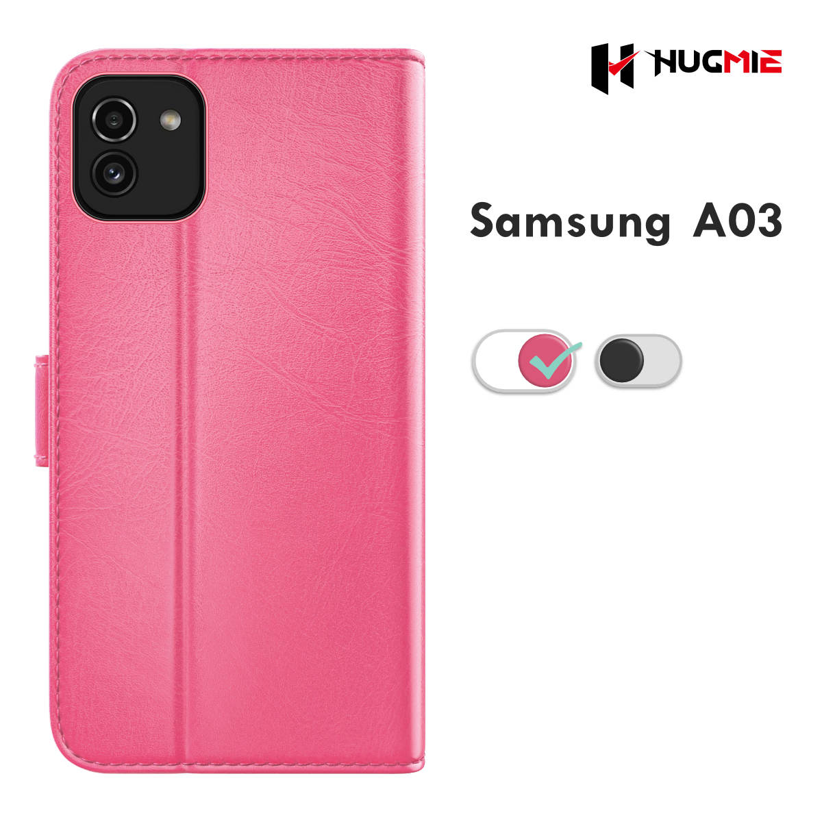 Samsung A03 Classic Series Folio (Black/Hotpink) - Hugmie