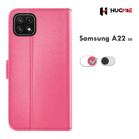 Samsung A22 5G Classic Series Folio (Black/Hotpink) - Hugmie