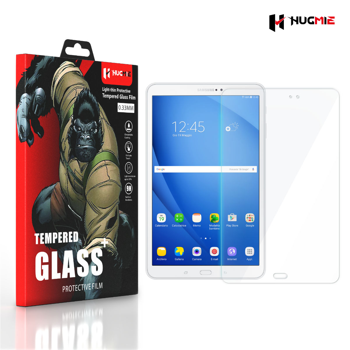 2x Samsung Tab T580 Glass Screen Protector | Hugmie
