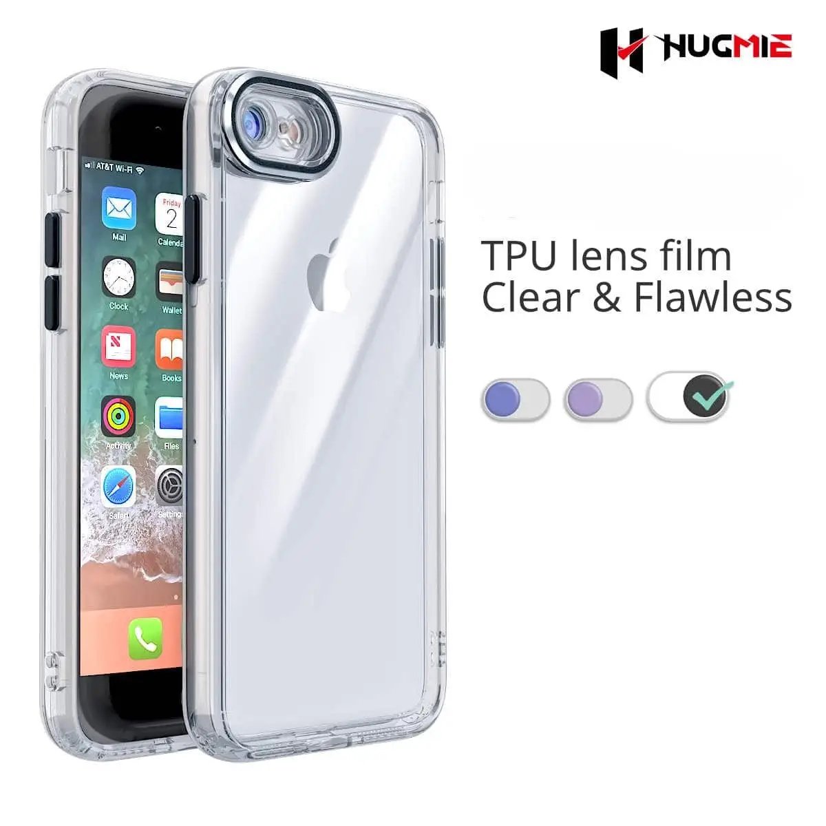 iPhone 7/8/SE Clear Case Be Rugged Black - Hugmie