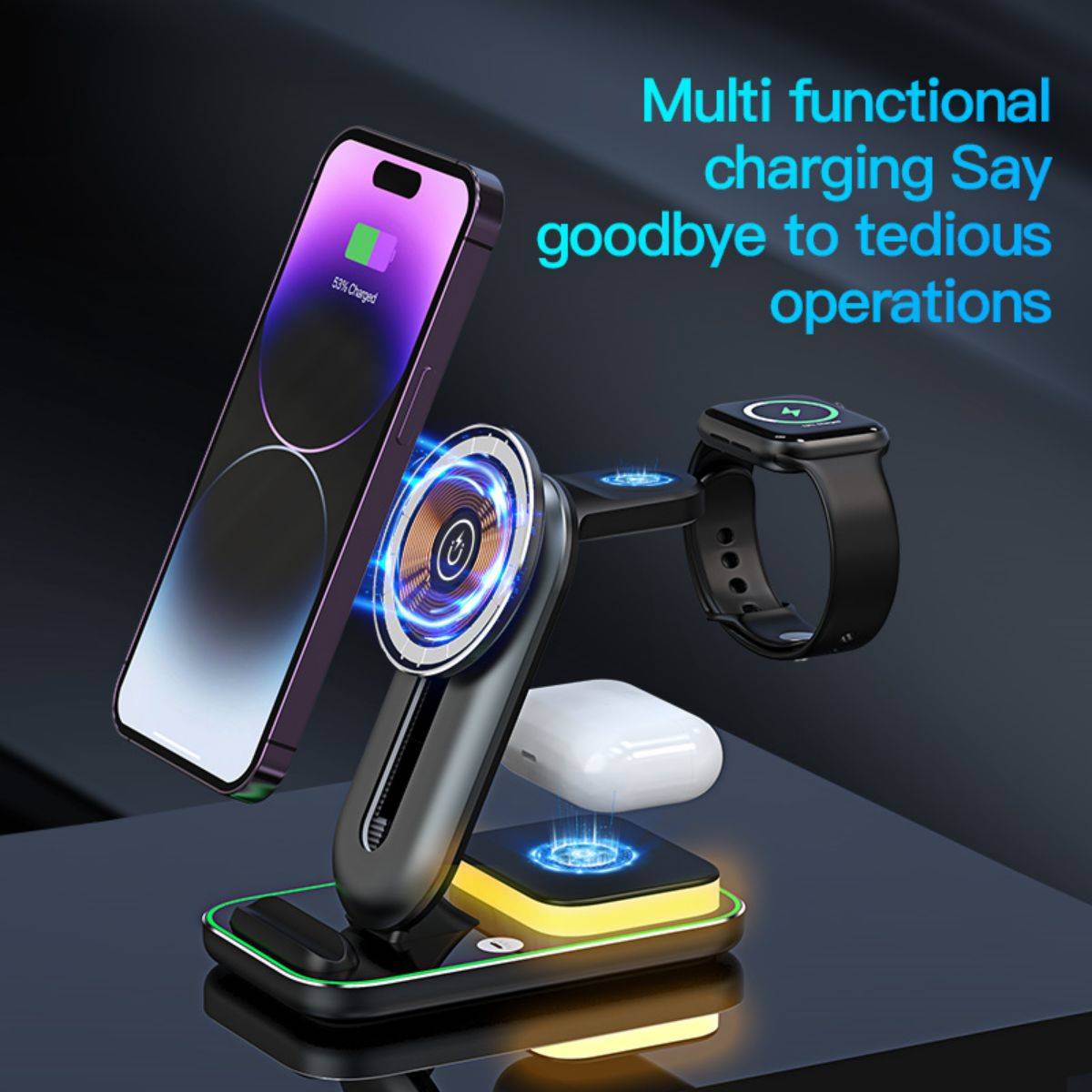 A8 4 in 1 Magnetic Wireless Charger - Hugmie
