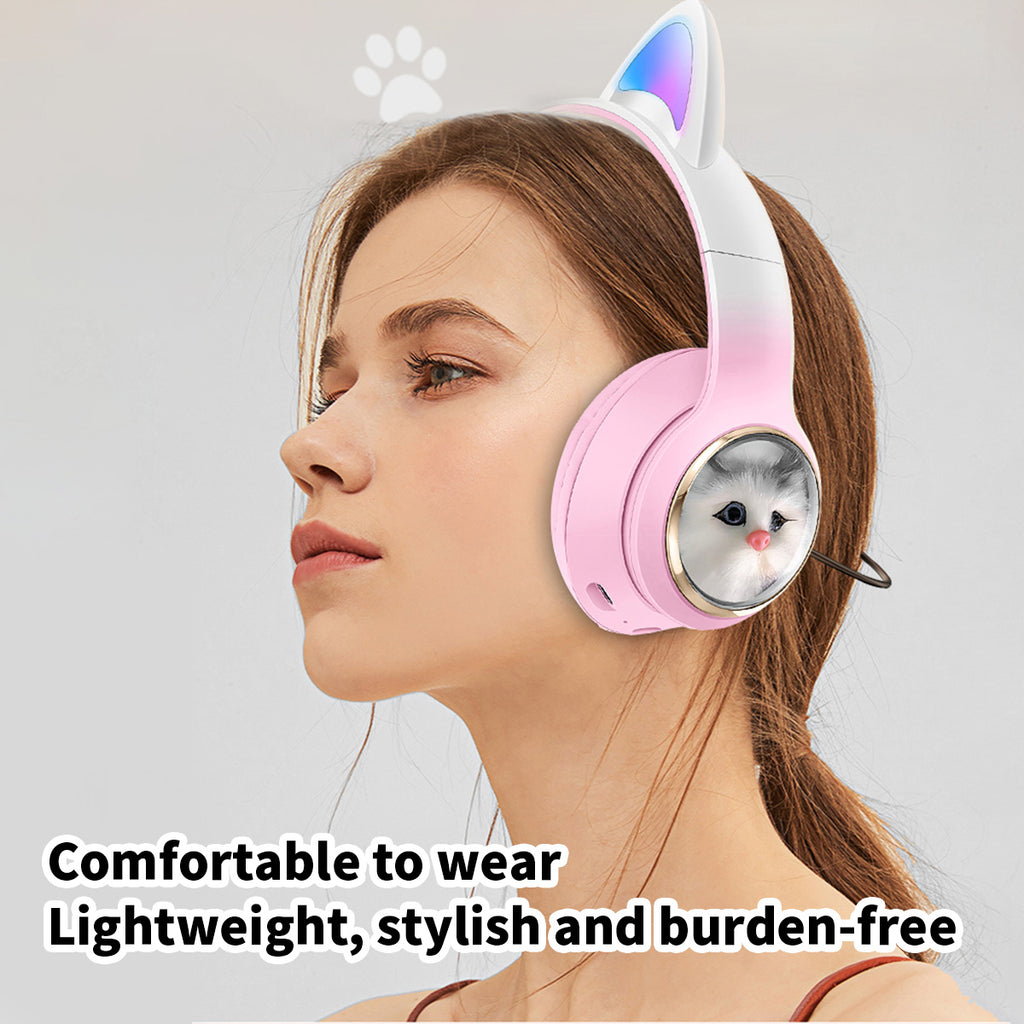 AKZ-09 Cat Ear Wireless Headphones - Hugmie