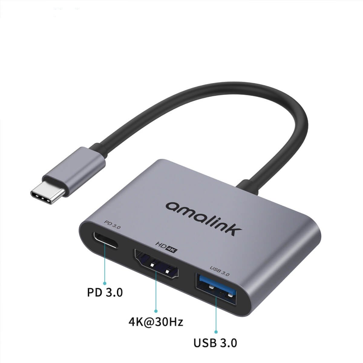 Amalink 9175D 3 in 1 Type-C to HDMI Adapter - Hugmie