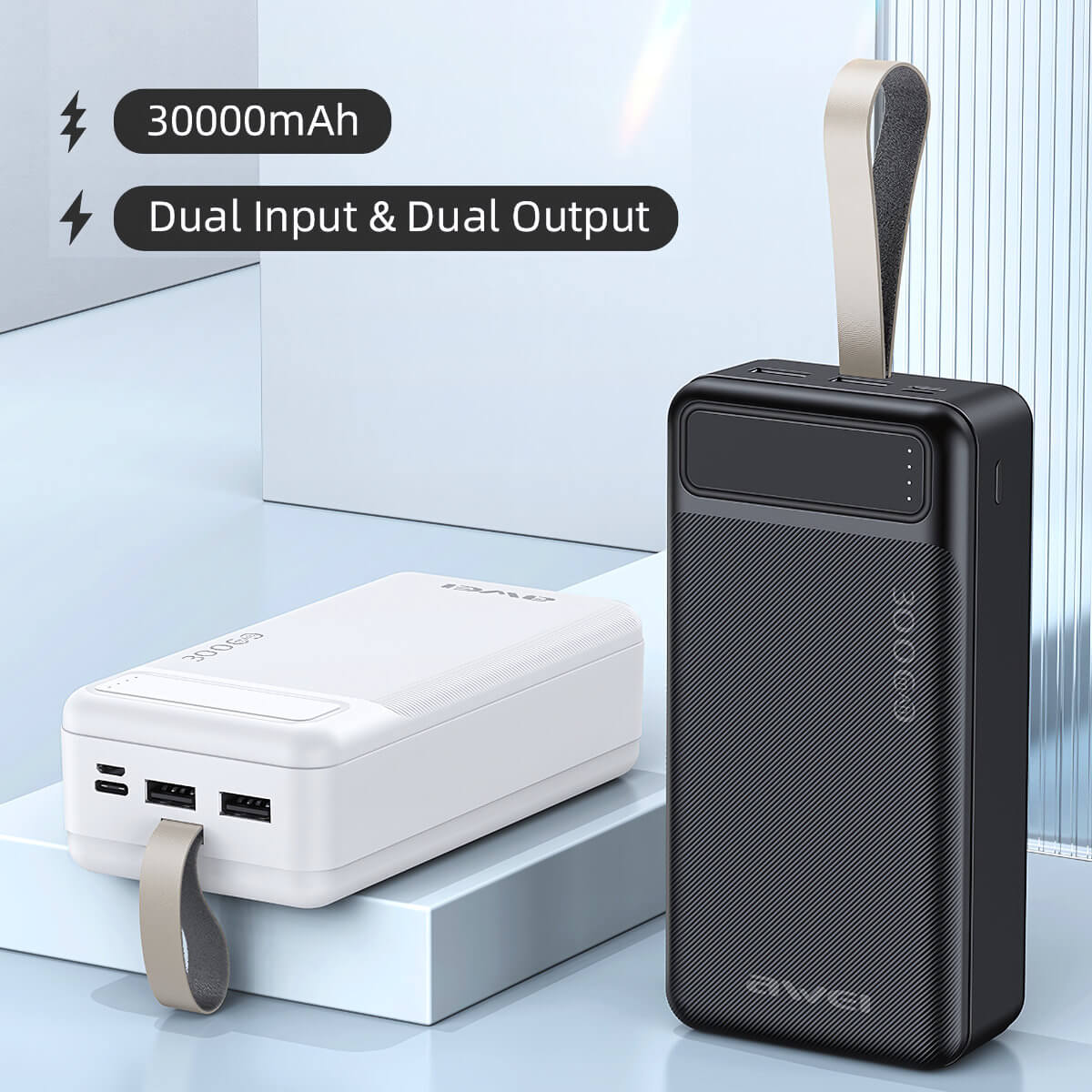 AWEI P7K 30000mah Dual USB Power Bank - Hugmie
