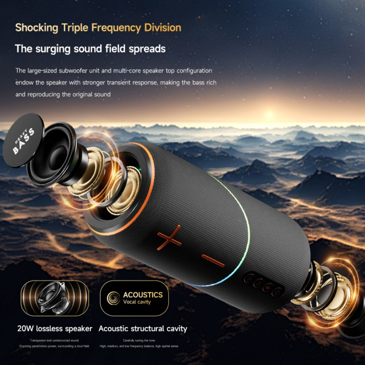 BASS-05 20W Portable Wireless Bluetooth Speaker