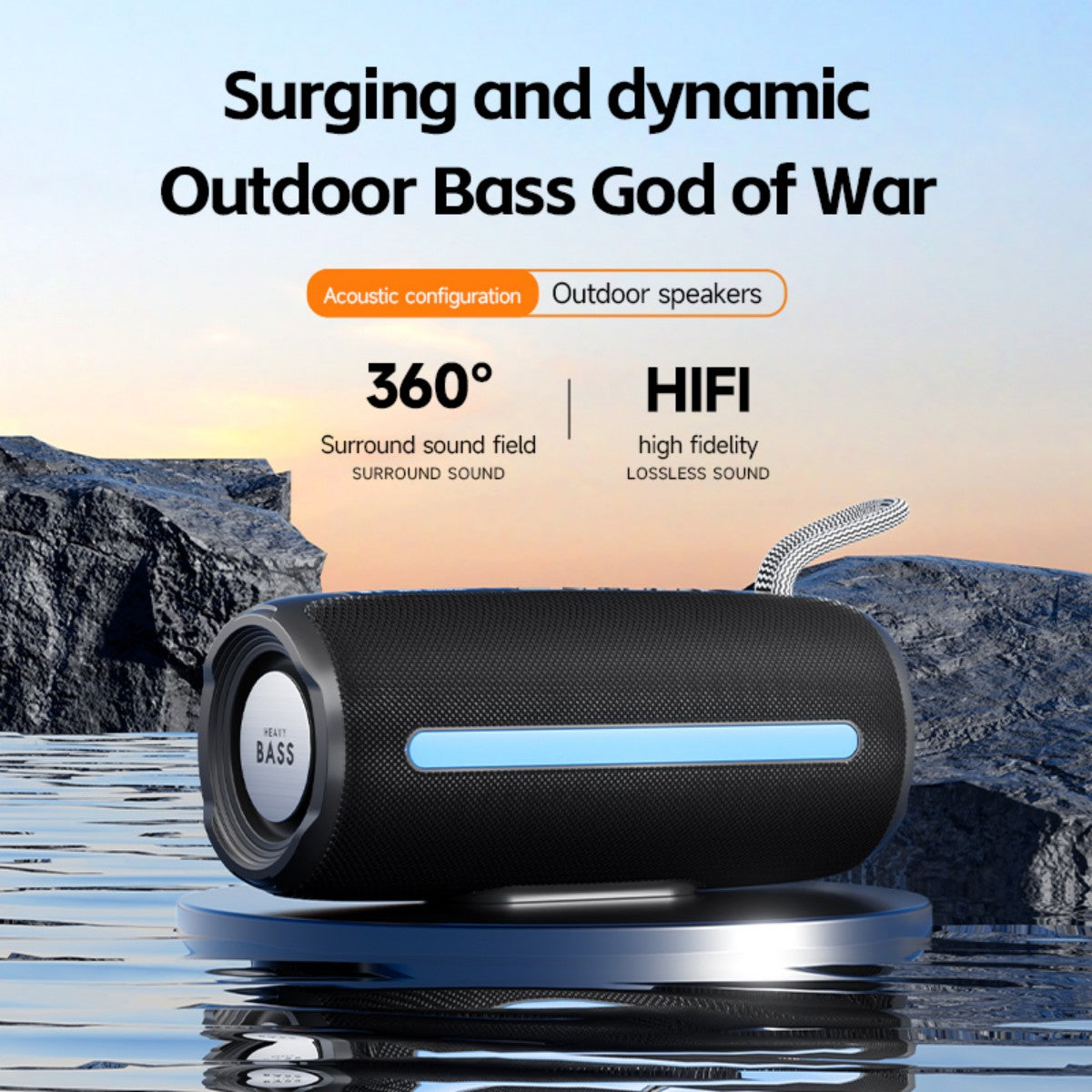 BASS-08 10W Portable Wireless Bluetooth Speaker