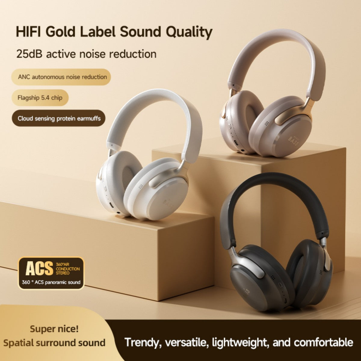 BASS-100 ANC Wireless Headphones