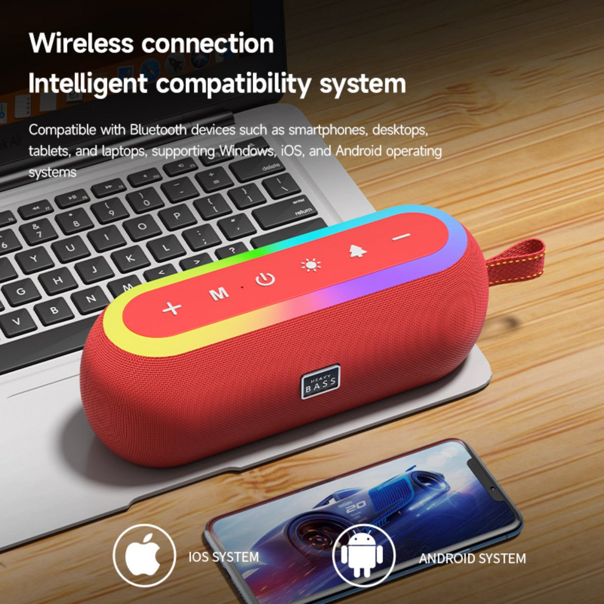 BASS-12 Portable Wireless Bluetooth Speaker Black