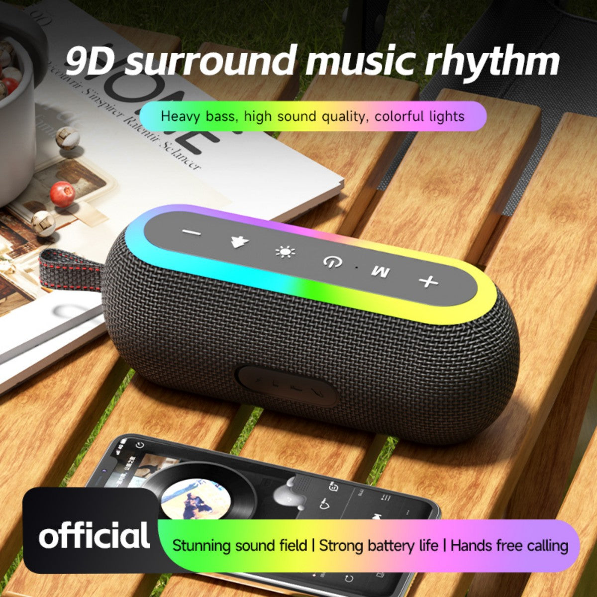 BASS-12 Portable Wireless Bluetooth Speaker Black