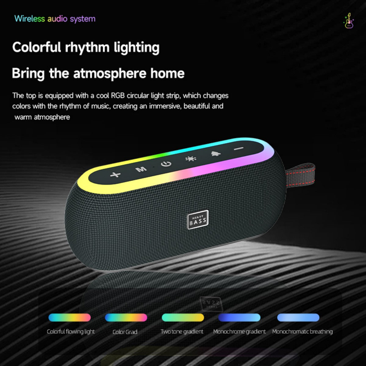 BASS-12 Portable Wireless Bluetooth Speaker Black