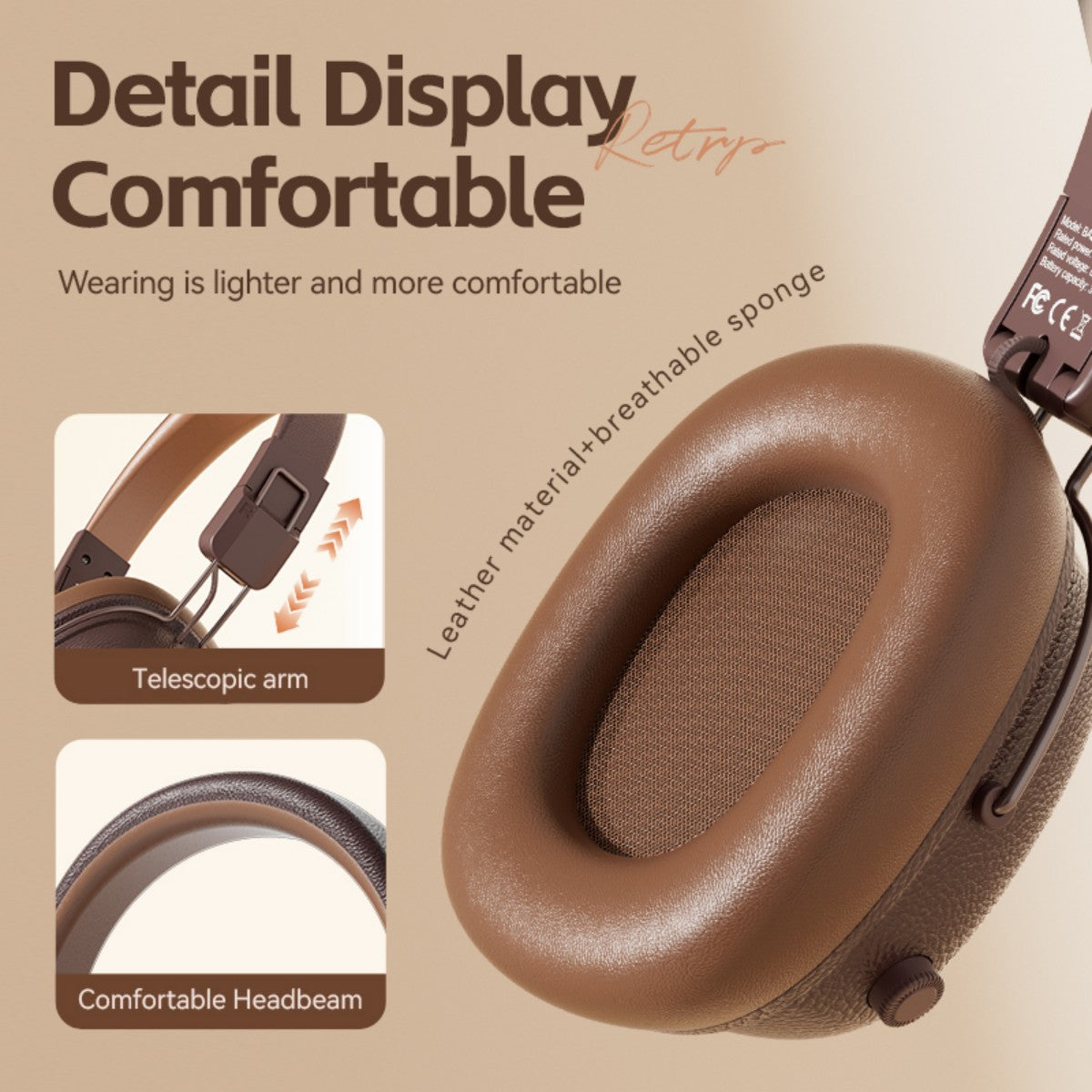 BASS-200 Retro Wireless Headphones Black