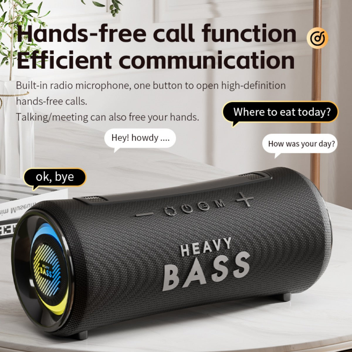 BASS-32 40W Portable Wireless Bluetooth Speaker Black