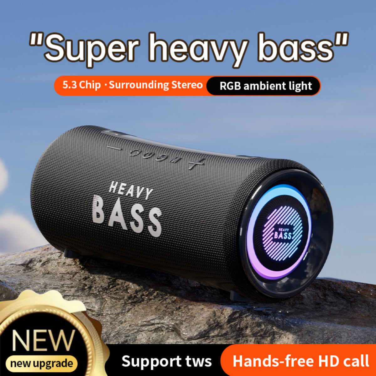BASS-32 40W Portable Wireless Bluetooth Speaker Black
