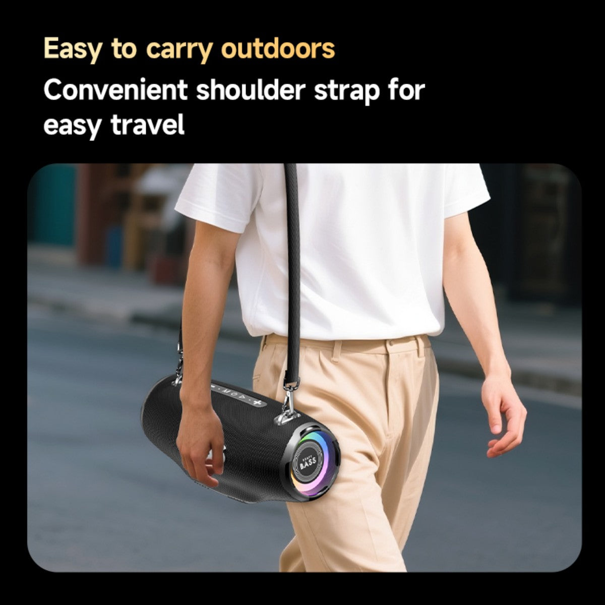 BASS-36 75W Portable Wireless Bluetooth Speaker Black