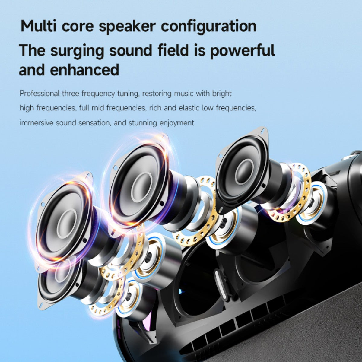 BASS-36 75W Portable Wireless Bluetooth Speaker Black