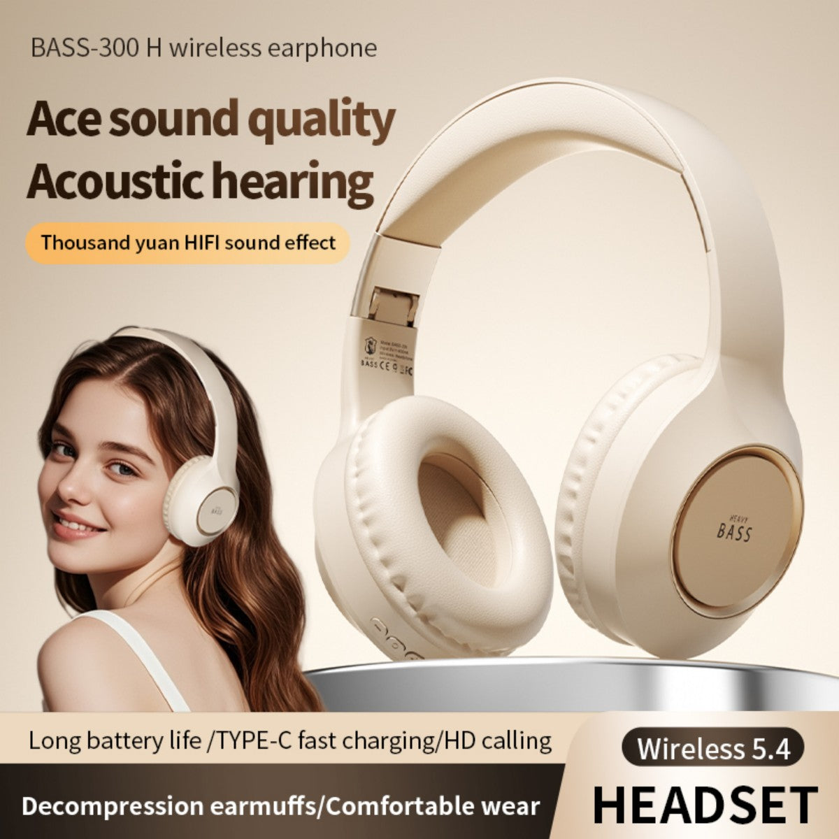 BASS-300 Wireless Headphones