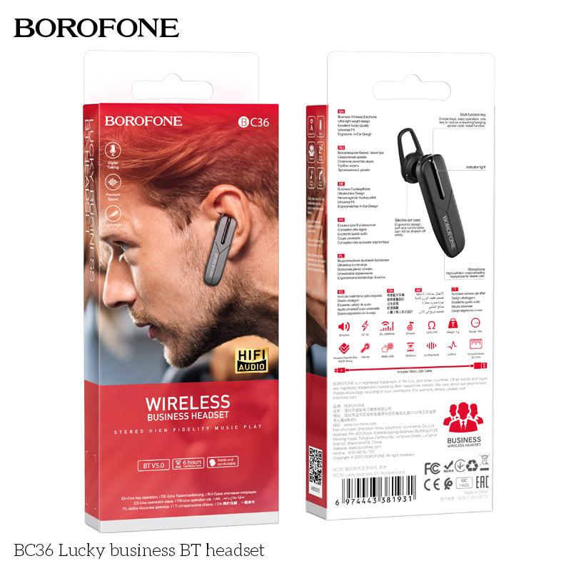 BOROFONE BC36 Lucky Business Bluetooth Earphones