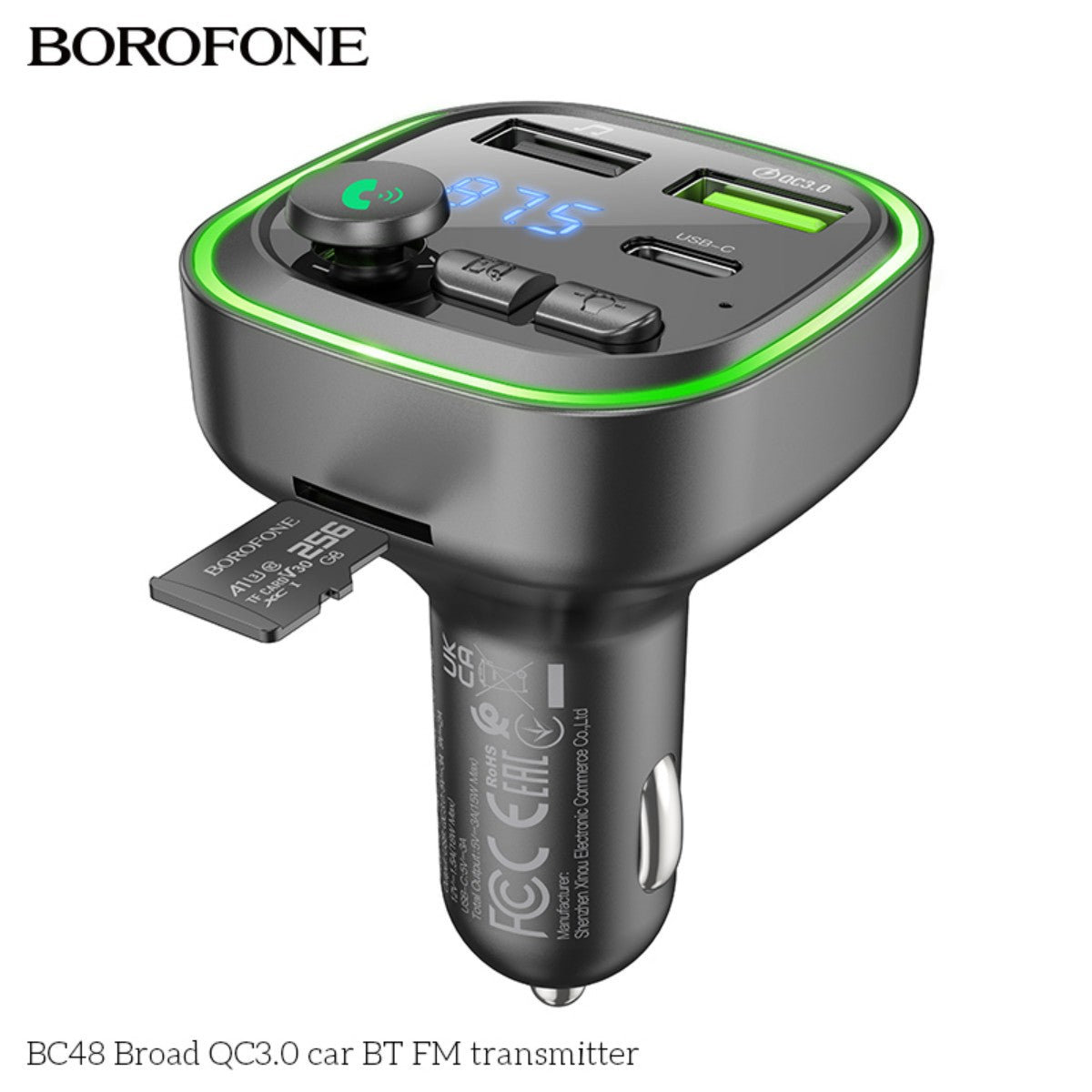 BOROFONE BC48 Broad QC3.0 Car BT FM Transmitter