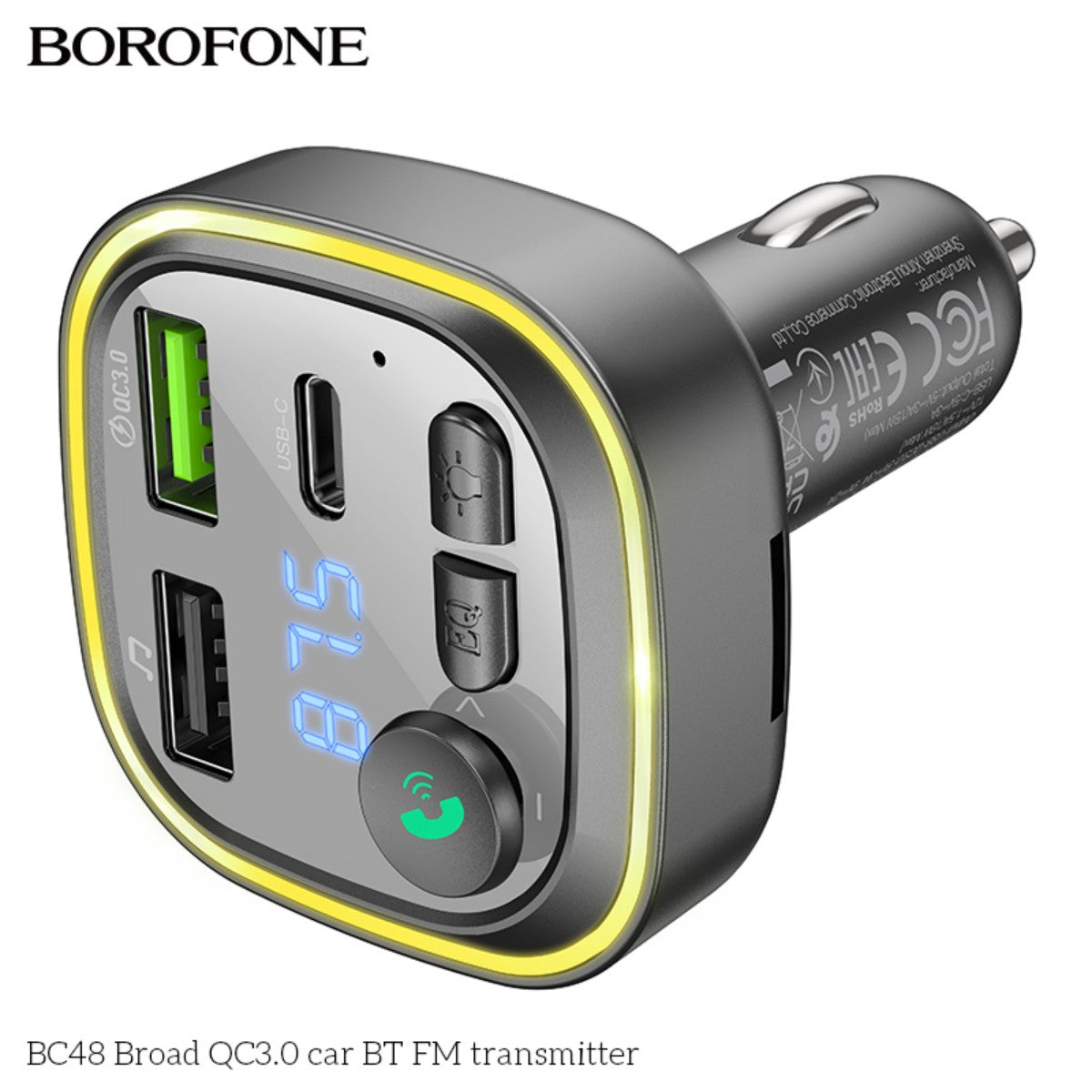 BOROFONE BC48 Broad QC3.0 Car BT FM Transmitter