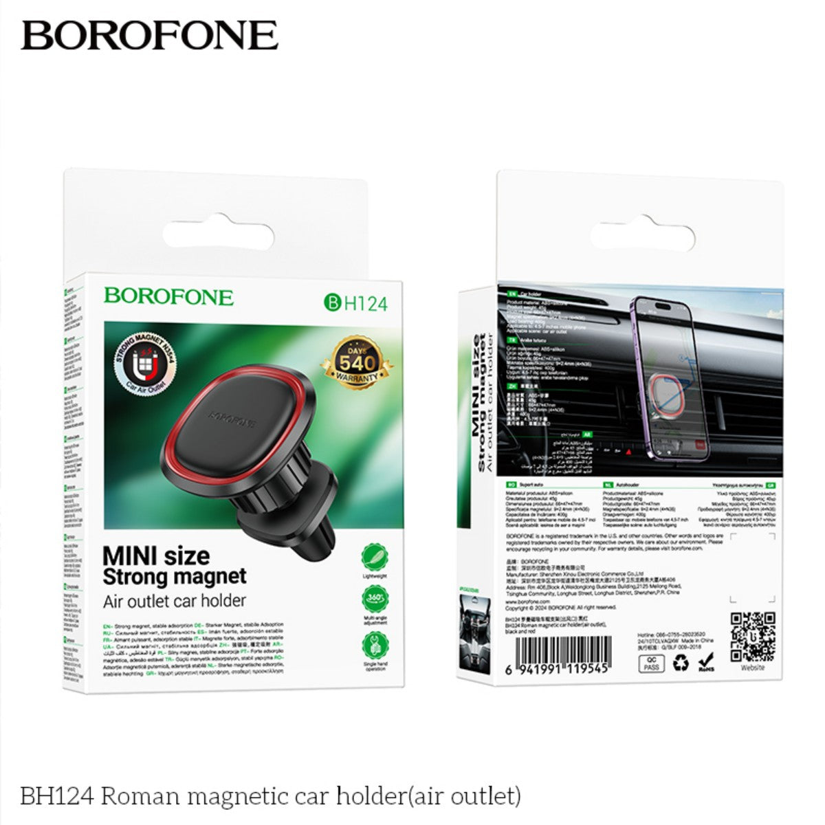BOROFONE BH124 Roman Magnetic Car Phone Holder for Air Outlet