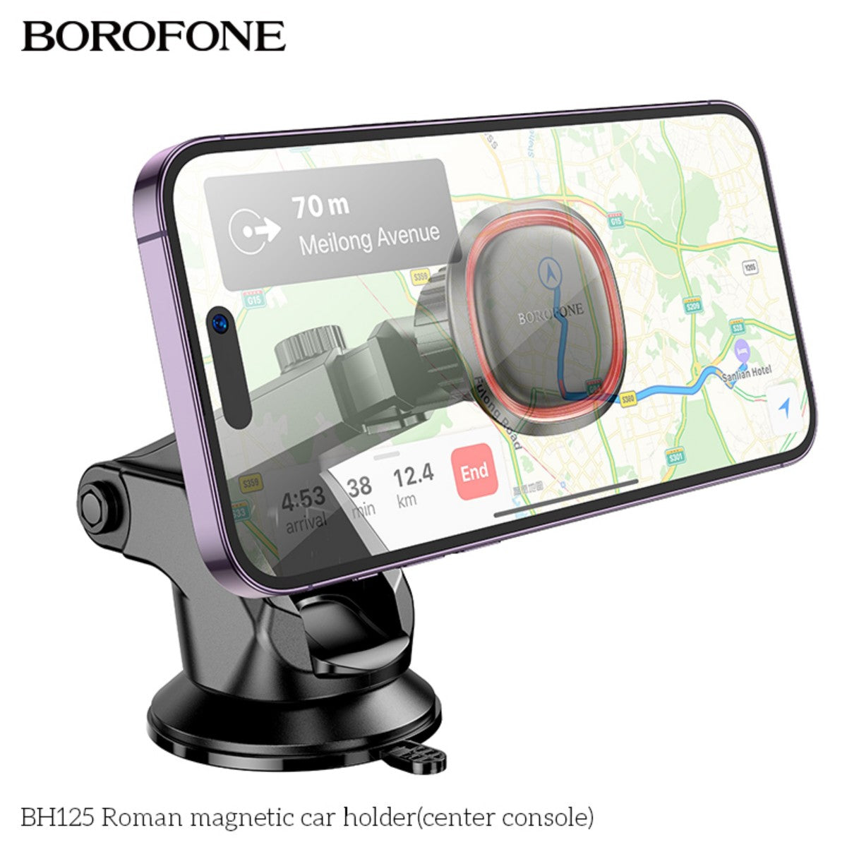 BOROFONE BH125 Roman Magnetic Car Phone Holder for Center Console