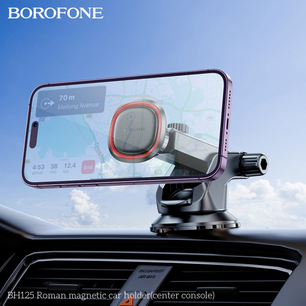 BOROFONE BH125 Roman Magnetic Car Phone Holder for Center Console