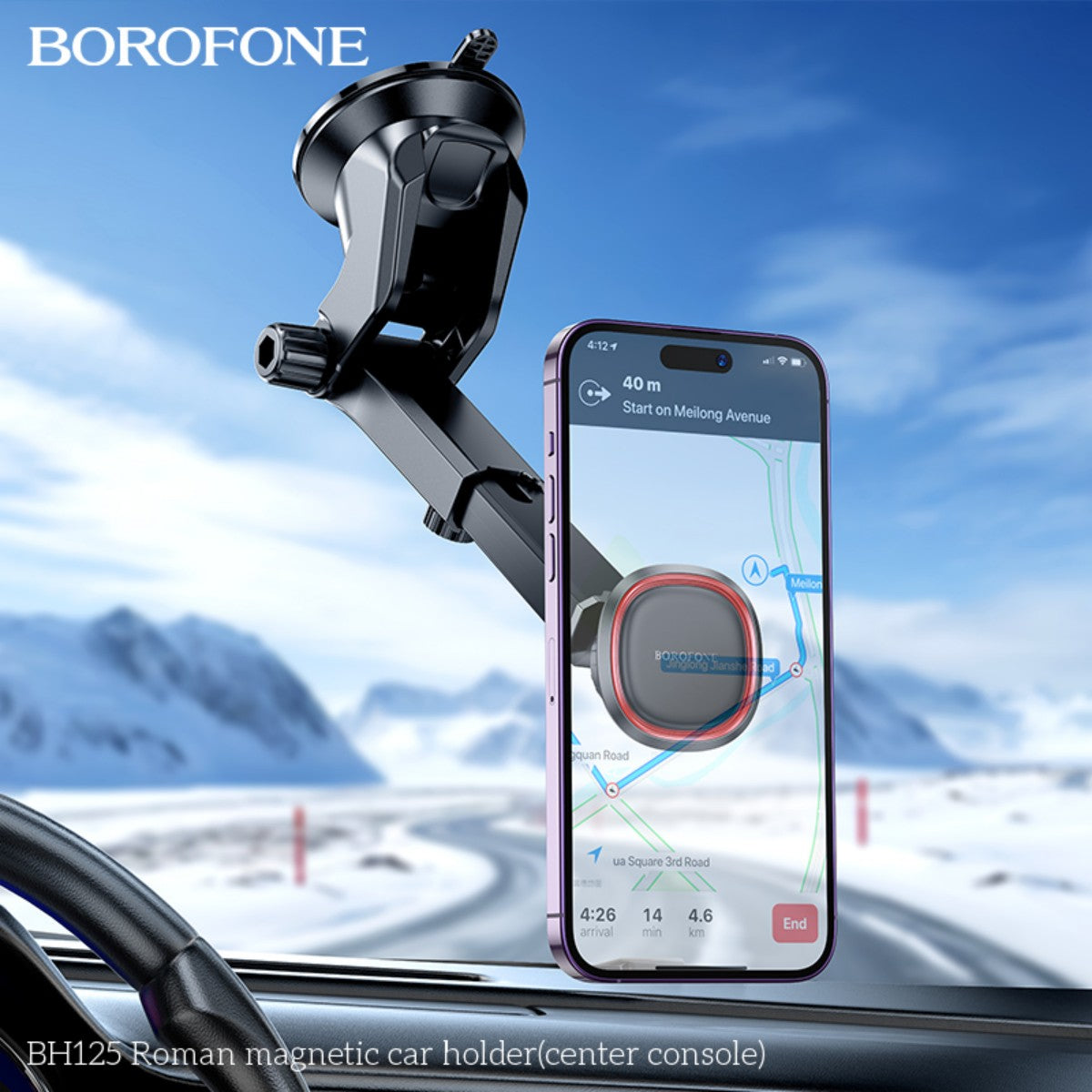 BOROFONE BH125 Roman Magnetic Car Phone Holder for Center Console