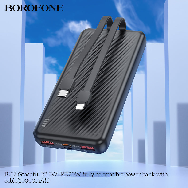 BOROFONE BJ57 Graceful 22.5W+PD20W Fully Compatible Power Bank with Cable(10000mAh)