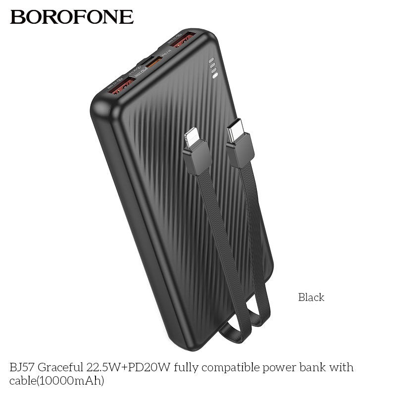 BOROFONE BJ57 Graceful 22.5W+PD20W Fully Compatible Power Bank with Cable(10000mAh)