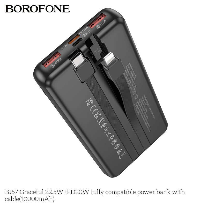 BOROFONE BJ57 Graceful 22.5W+PD20W Fully Compatible Power Bank with Cable(10000mAh)