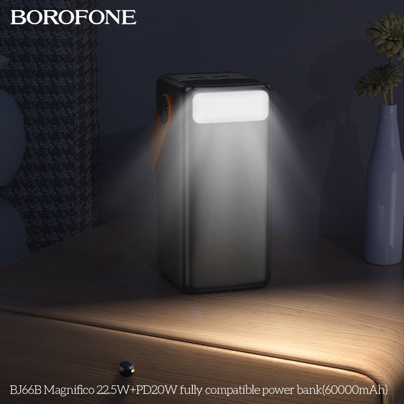 BOROFONE BJ66B Magnifico 22.5W+PD20W Fully Compatible Power Bank with Cable(60000mAh)