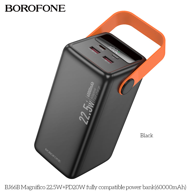 BOROFONE BJ66B Magnifico 22.5W+PD20W Fully Compatible Power Bank with Cable(60000mAh)