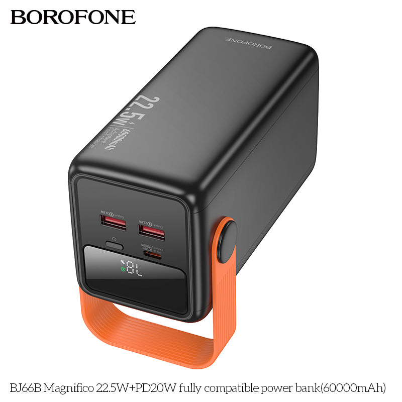 BOROFONE BJ66B Magnifico 22.5W+PD20W Fully Compatible Power Bank with Cable(60000mAh)
