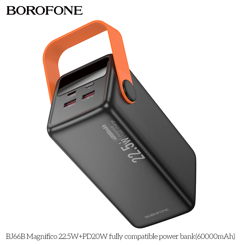 BOROFONE BJ66B Magnifico 22.5W+PD20W Fully Compatible Power Bank with Cable(60000mAh)