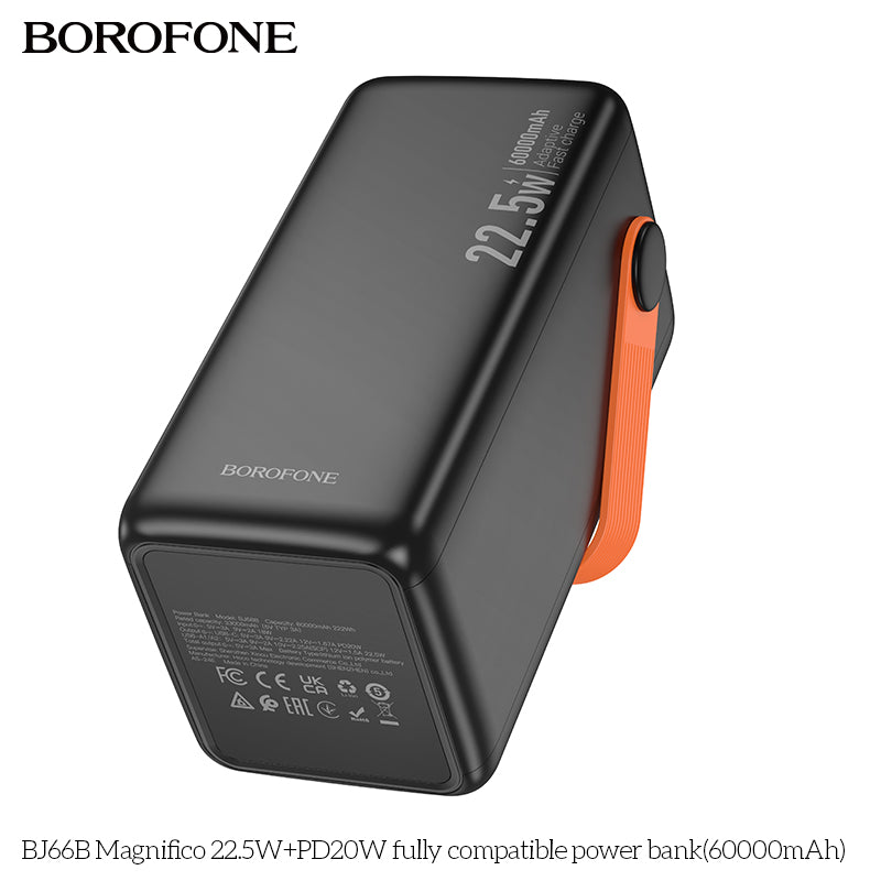 BOROFONE BJ66B Magnifico 22.5W+PD20W Fully Compatible Power Bank with Cable(60000mAh)