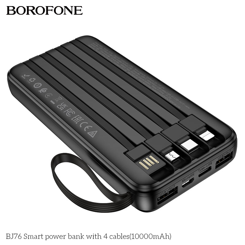 BOROFONE BJ76 Smart Power Bank with 4 Cables(10000mAh)