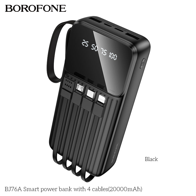 BOROFONE BJ76A Smart Power Bank with 4 Cables(20000mAh)