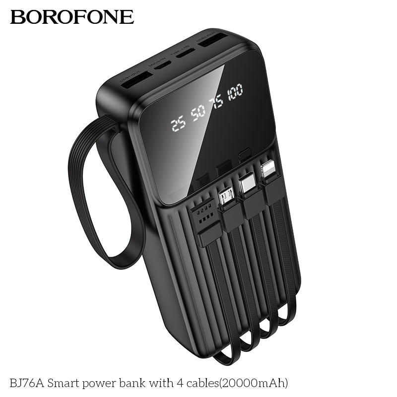 BOROFONE BJ76A Smart Power Bank with 4 Cables(20000mAh)