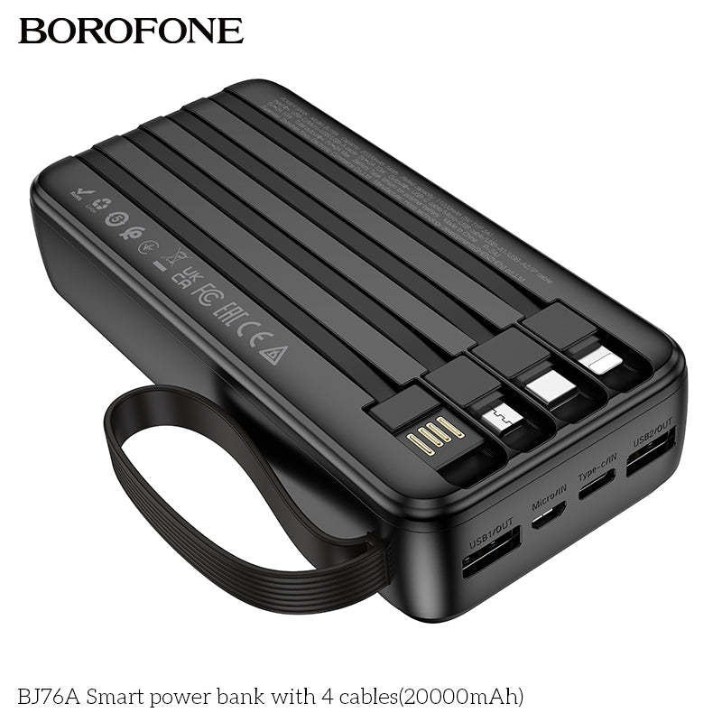 BOROFONE BJ76A Smart Power Bank with 4 Cables(20000mAh)