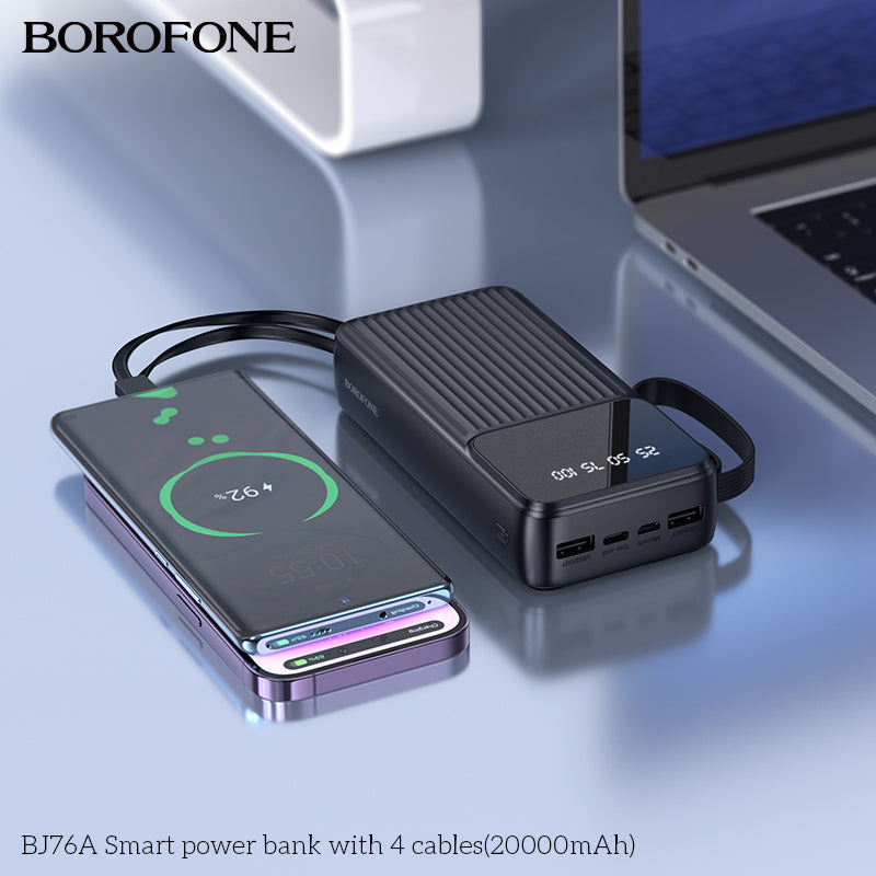BOROFONE BJ76A Smart Power Bank with 4 Cables(20000mAh)