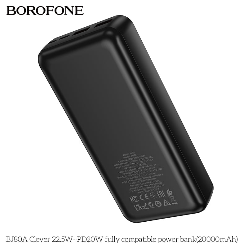 BOROFONE BJ80A Clever 22.5W+PD20W Fully Compatible Power Bank(20000mAh)