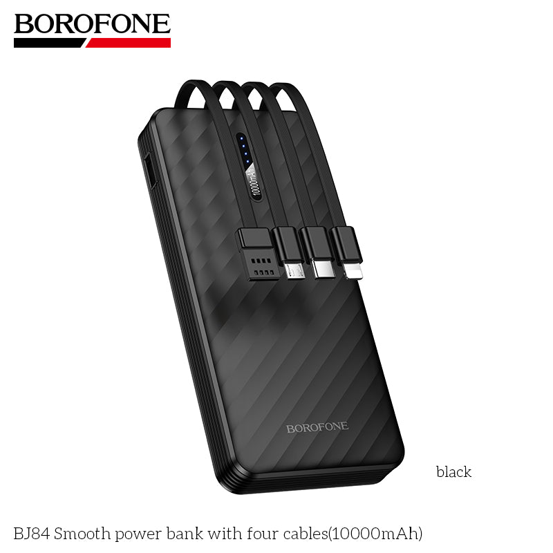 BOROFONE BJ84 Smooth Power Bank with 4 Cables(10000mAh)