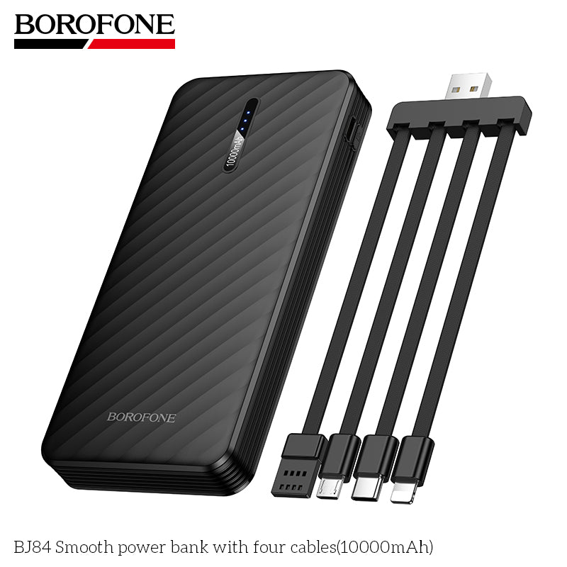 BOROFONE BJ84 Smooth Power Bank with 4 Cables(10000mAh)