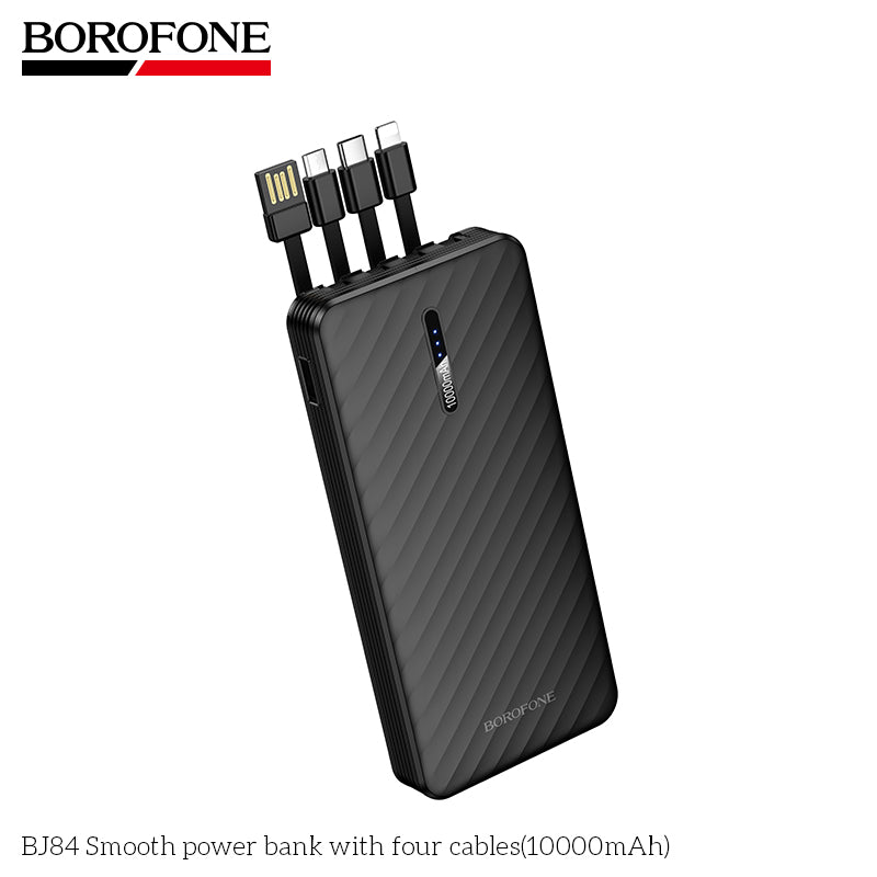 BOROFONE BJ84 Smooth Power Bank with 4 Cables(10000mAh)